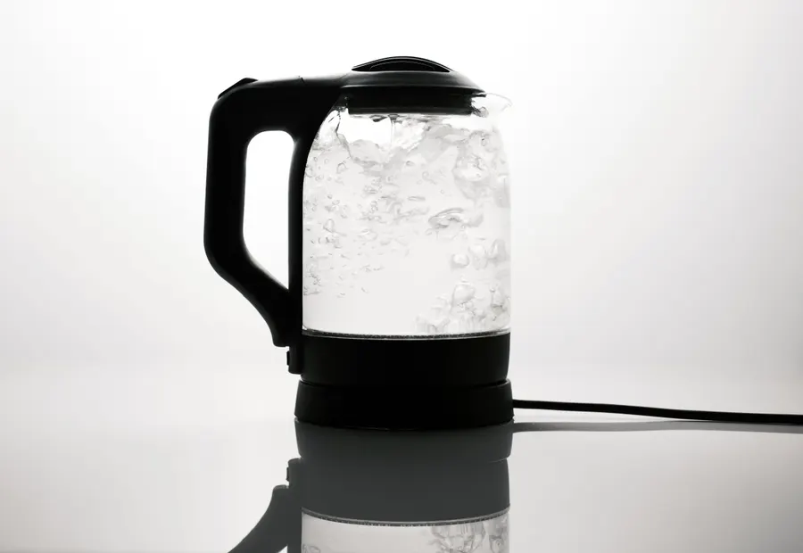 Glass electric kettle boiling water on a white background